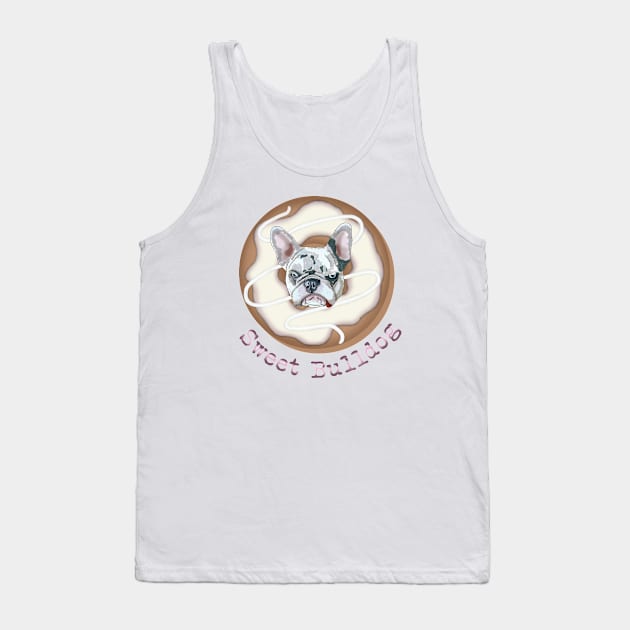 Sweet Bulldog and donut with white glaze Tank Top by KateQR